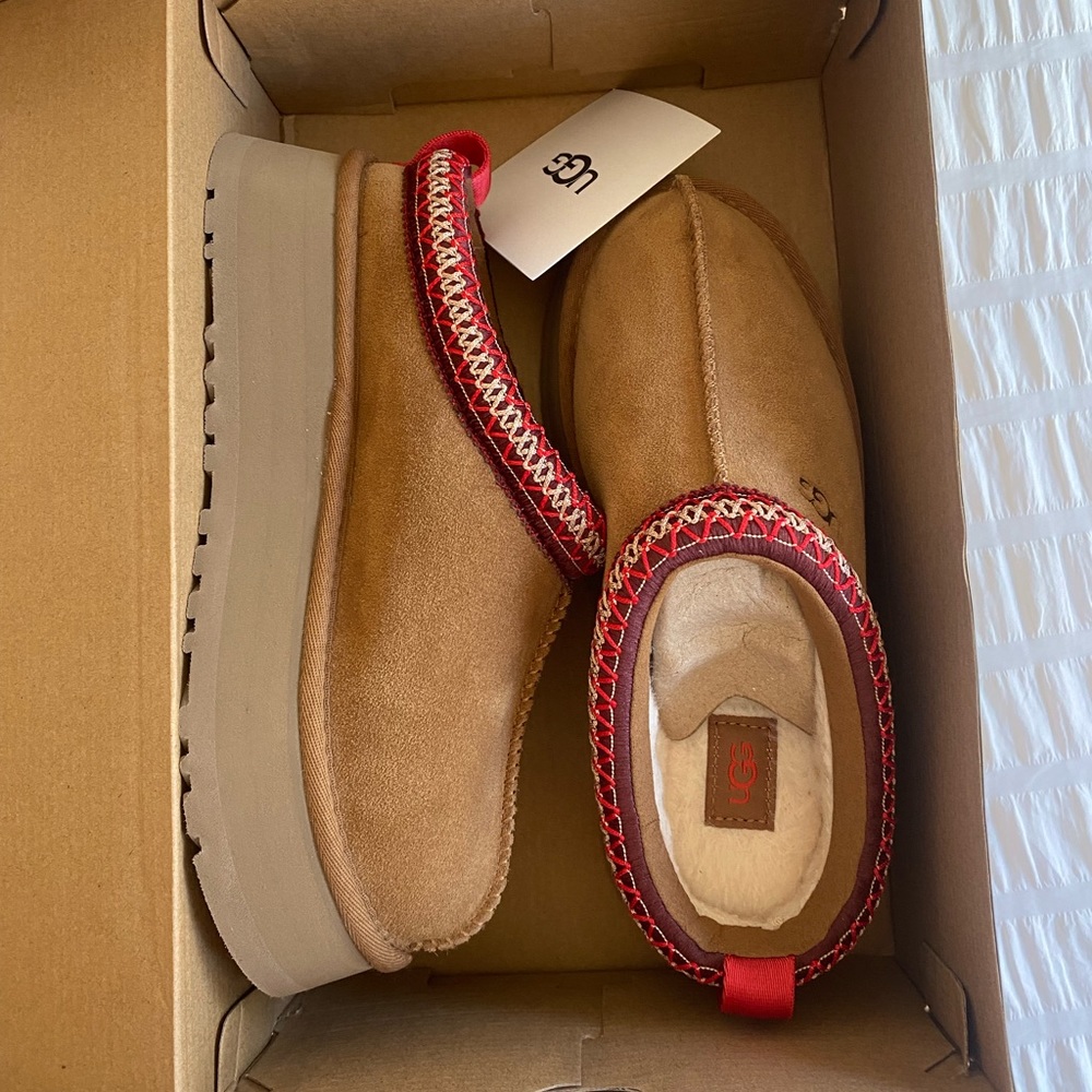 UGG Women’s Tazz Suede Slippers in Chestnut